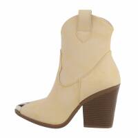 Damen High-Heel Stiefeletten - beige