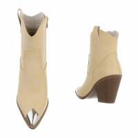 Damen High-Heel Stiefeletten - beige