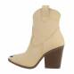 Damen High-Heel Stiefeletten - beige Gr. 40