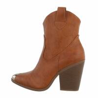 Damen High-Heel Stiefeletten - camel