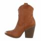 Damen High-Heel Stiefeletten - camel