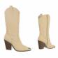 Damen High-Heel Stiefeletten - beige