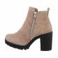 Damen High-Heel Stiefeletten - beige