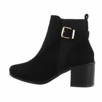 Damen High-Heel Stiefeletten - blacksuede