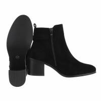 Damen High-Heel Stiefeletten - blacksuede