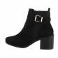 Damen High-Heel Stiefeletten - blacksuede Gr. 36