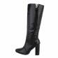 Damen High-Heel Stiefel - blackcroc Gr. 36