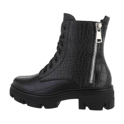 Damen Schnürstiefeletten - blackcroco