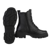 Damen Schnürstiefeletten - blackcroco Gr. 36