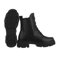 Damen Schnürstiefeletten - blackpu Gr. 37