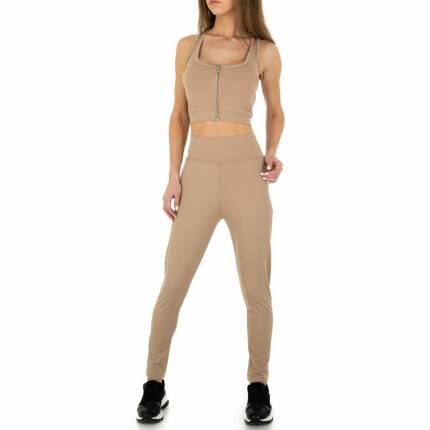 Damen Jogging- & Freizeitanzug von Holala Fashion Gr. L/XL - beige