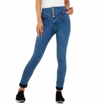 Damen High Waist Jeans von M.Sara Gr. 26 - blue