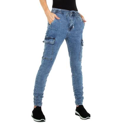 Damen High Waist Jeans von Jewwely Gr. S/36 - blue