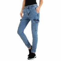 Damen High Waist Jeans von Jewwely Gr. S/36 - blue