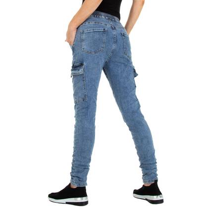 Damen High Waist Jeans von Jewwely Gr. XS/34 - blue