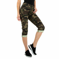 Damen Capri-Jeans von Colorful Premium Gr. XS/34 - armygreen