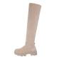 Damen Overknee-Stiefel - beige Gr. 38