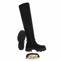 Damen Overknee-Stiefel - black