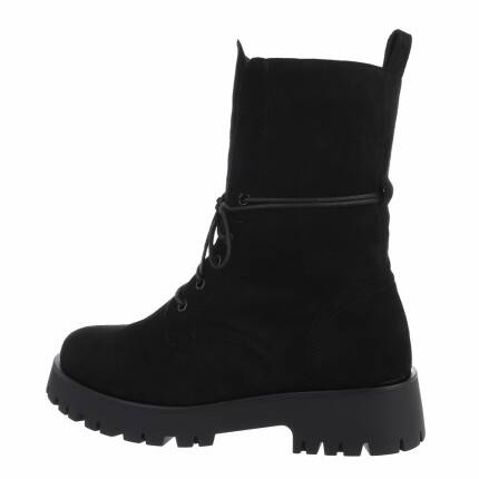 Damen Schnürstiefeletten - blacksuede Gr. 36