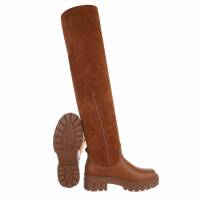 Damen Overknee-Stiefel - camel