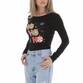 Damen Langarmshirt von Glo Story - black