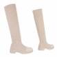 Damen Overknee-Stiefel - beige