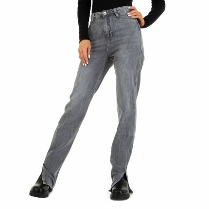 Damen High Waist Jeans von Laulia Gr. L/40 - grey