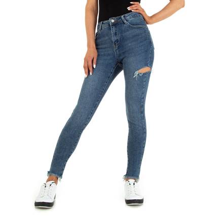 Damen High Waist Jeans von Laulia Gr. L/40 - blue