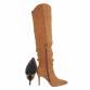 Damen Overknee-Stiefel - camel