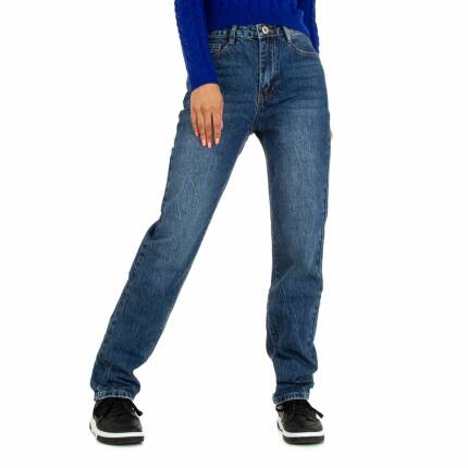 Damen High Waist Jeans von Laulia Gr. L/40 - blue