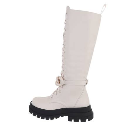 Damen Schnrstiefel - beige Gr. 37