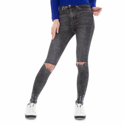 Damen High Waist Jeans von Laulia Gr. M/38 - DK.grey