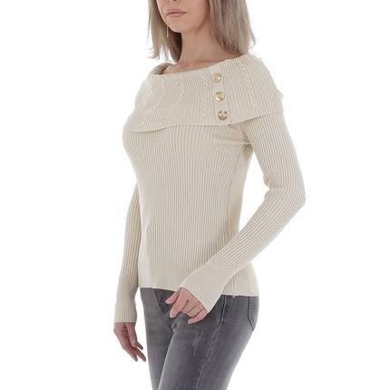 Damen Strickpullover von EMMASH Gr. S/M - cream