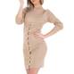 Damen Stretchkleid von EMMASH - beige