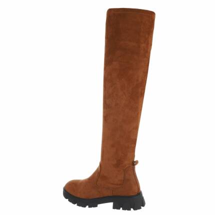 Damen Overknee-Stiefel - camel Gr. 36