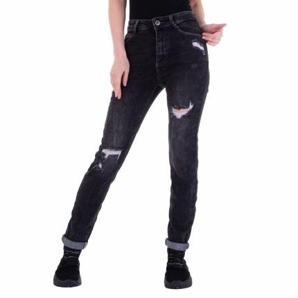 Damen Straight Leg Jeans von Laulia Gr. M/38 - black