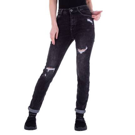 Damen Straight Leg Jeans von Laulia Gr. S/36 - black