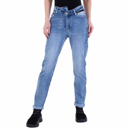 Damen Straight Leg Jeans von Laulia Gr. M/38 - blue