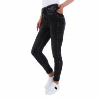 Damen High Waist Jeans von Gollop - black