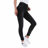 Damen High Waist Jeans von Gollop - black