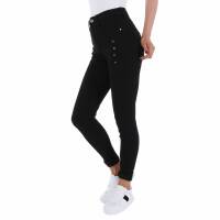 Damen High Waist Jeans von Gallop - black