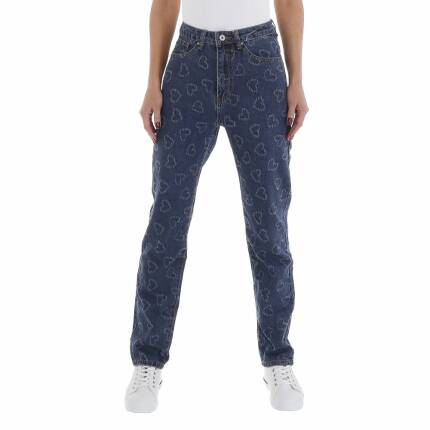 Damen High Waist Jeans von Laulia Gr. L/40 - blue