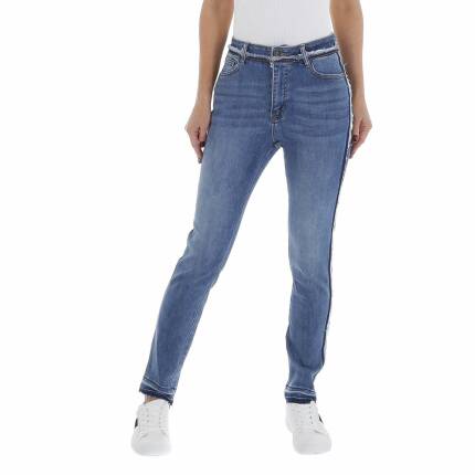 Damen High Waist Jeans von Laulia Gr. L/40 - blue