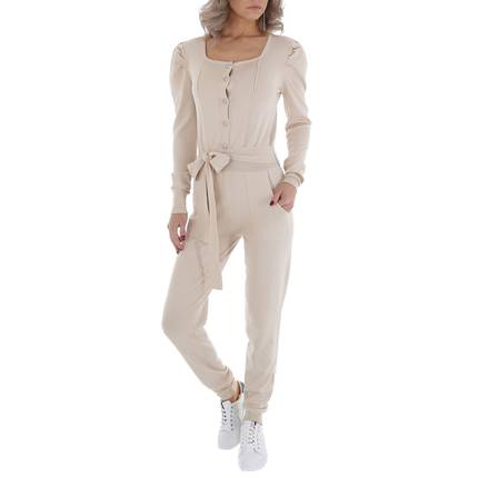 Damen Langer Jumpsuit von Emma & Ashley Gr. M/L - beige