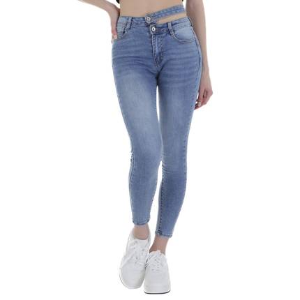 Damen High Waist Jeans von Laulia Gr. L/40 - blue