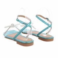 Damen Flache Sandalen - blue