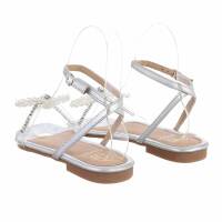 Damen Flache Sandalen - silver