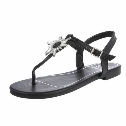 Damen Flache Sandalen - black Gr. 37