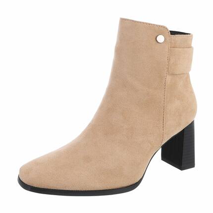 Damen High-Heel Stiefeletten - apricot Gr. 39