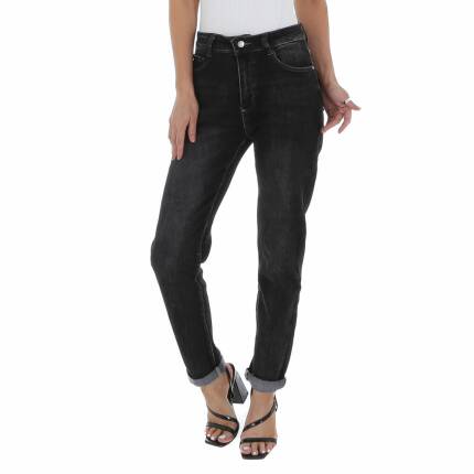 Damen High Waist Jeans von Laulia Gr. S/36 - black